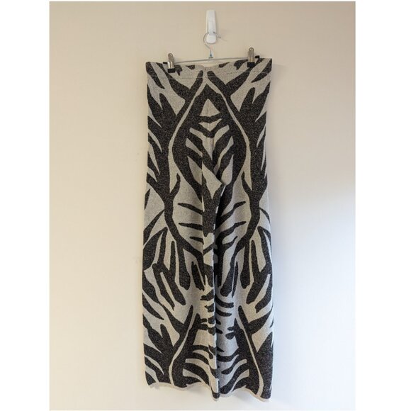 Zara Lurex Leaf Print Pants - Picture 5 of 7